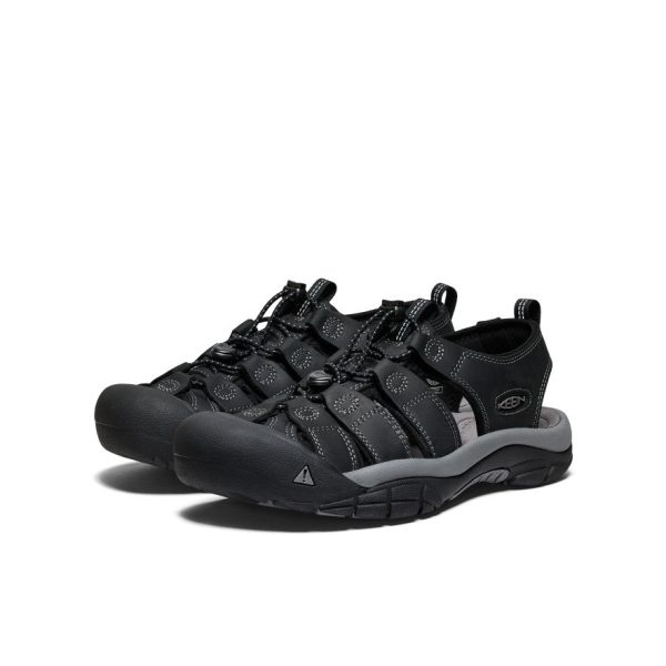Men's Newport Leather Sandal  |  Black/Steel Grey