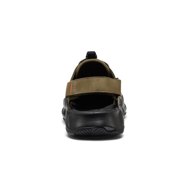 Men's Hyperport Fisherman Leather Sandal | Dark Olive/Black
