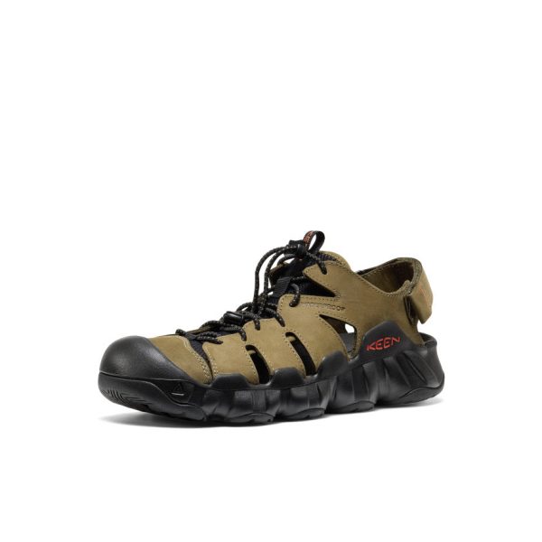 Men's Hyperport Fisherman Leather Sandal | Dark Olive/Black