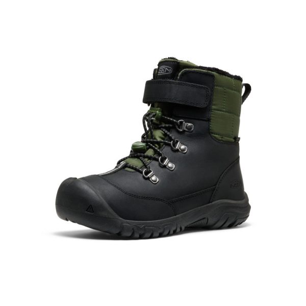 Big Kids' Kanibou Waterproof Winter Boot  |  Black/Bronze Green