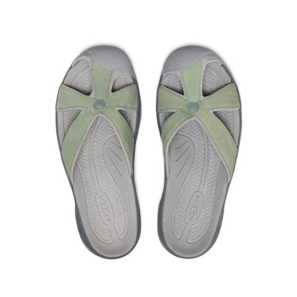 Women's Bali Leather Slide Sandal | Lily Pad/Steel Grey